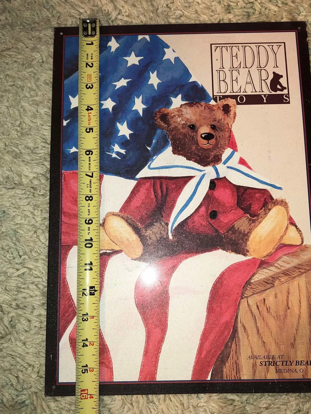 Teddy Bear Toys Patriotic Teddy Bear Metal Wall Sign